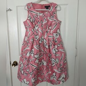 Pink Floral Sleeveless Dress